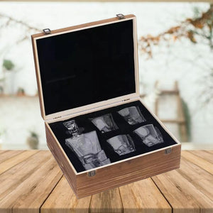 Wooden Whiskey Decanter Gift Set