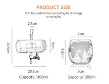 Load image into Gallery viewer, Sailing Wine Barrel Shaped Whiskey Decanter Set
