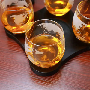 Globe Whiskey Decanter Set