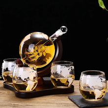 Load image into Gallery viewer, Globe Whiskey Decanter Set
