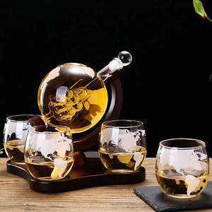 Globe Whiskey Decanter Set