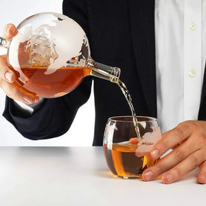 Globe Whiskey Decanter Set