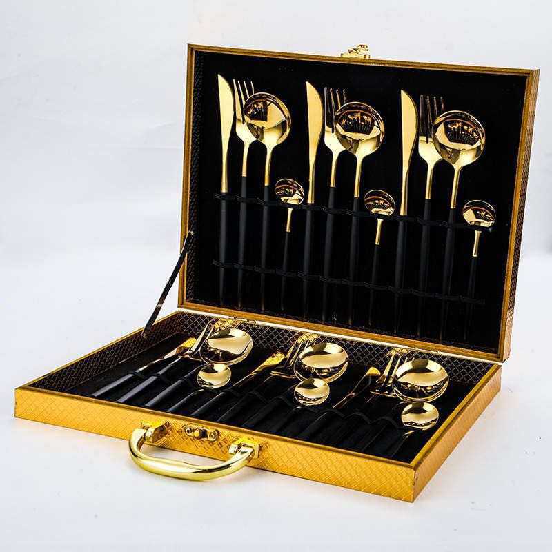 Cutlery Gift Set Black & Gold